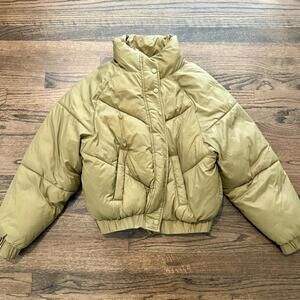 DELUC Olive Green Quilted Puffer Jacket Size Small